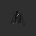 Stylish Black Biker Leather Jacket With Zipper And Metallic Design Details
