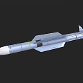 Modern Silver Military Missile Weapon With Warhead Aerodynamic Body And Tail Fins