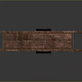Rustic Old Wooden Cart With Plank Surface Two Handles And Metal Wheel