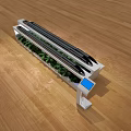 Modern Exhibition Island With White Structure Green Plants And Blue Screen