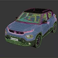 Futon Blue SUV With Black Roof And Black Wheels And Modern Front Face Design