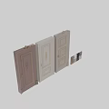 Elegant Hinged Doors In Purple Light Gray Dark Gray With Golden Decorative Trim