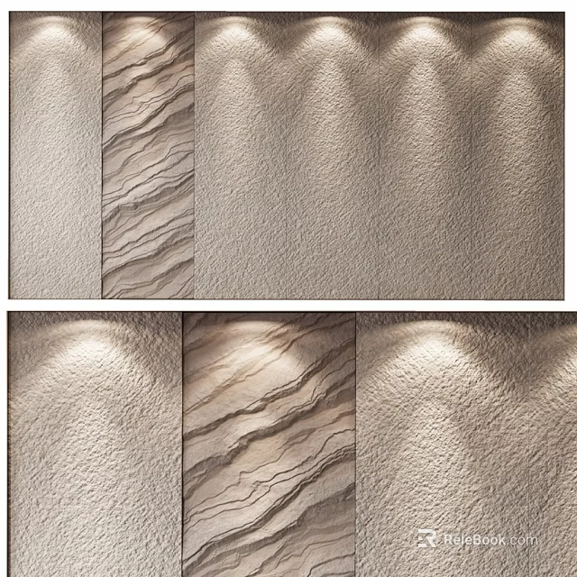 Textured Wall Design With Wavy Patterns And Soft Lighting Effects 3d model 