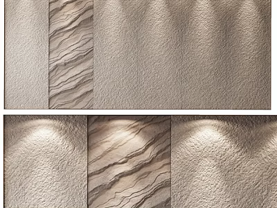 Textured Wall Design With Wavy Patterns And Soft Lighting Effects 3d model