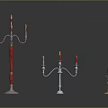 Elegant Candelabra Designs With Red Silver And Gold Metal Bases For Home Interior Decor