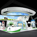 Oceana Exhibition Booth with Cow Milk Theme Modern Green White Windmill Decor