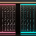 Modern Decorative Room Divider With Intricate Floral Patterns And Colorful LED Lighting