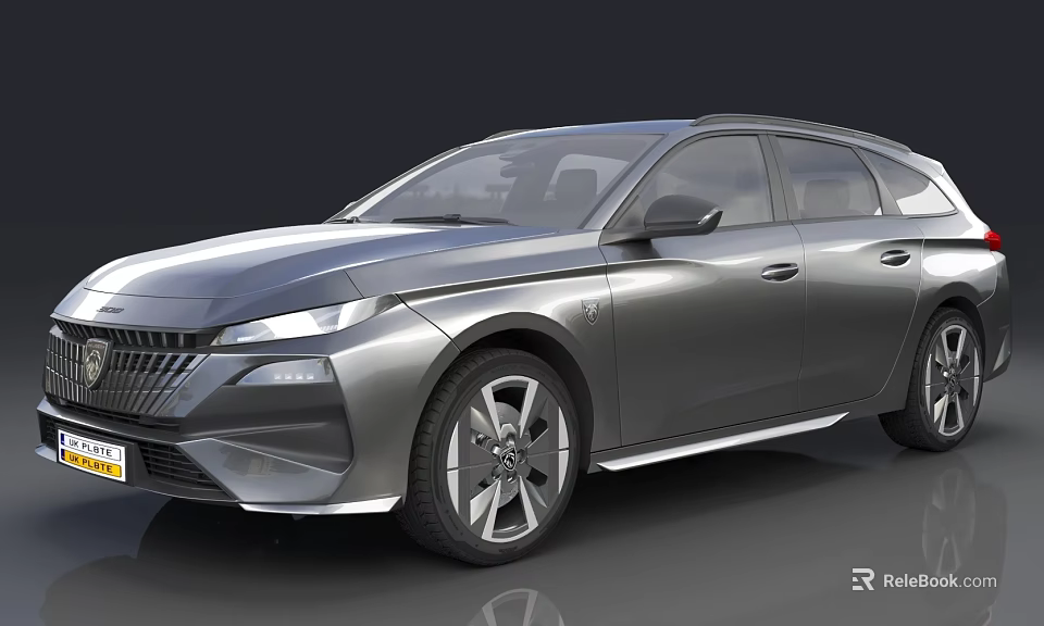 Silver Modern Fastback Car With Sleek Aerodynamic Body And Alloy Wheels 3d model 