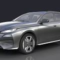 Silver Modern Fastback Car With Sleek Aerodynamic Body And Alloy Wheels