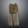 Elegant Traditional Silk Robe With Intricate Golden Embroidery And Tassels