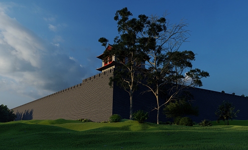 City Wall Corner Tower 3d model