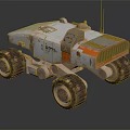 Mars Rover Design For Space Exploration With Large Wheels And Scientific Equipment