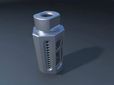 Durable Road Infrastructure Metallic Component With Hexagonal Structure And Perforated Holes 3d model