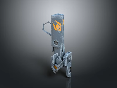 Gray Metal Household Living Tool With Orange Logo And Practical Design Features 3d model