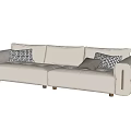 Modern Multiplayer Sofa Three-Seat Sofa 3d model