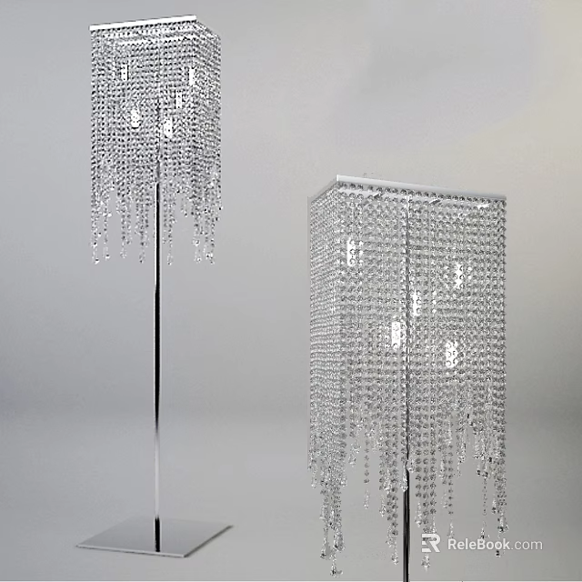 Modern Crystal Chandeliers With Dangling Crystals And Metal Frames For Interior Decor 3d model