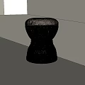 Handwoven Rattan Stool With Beige Cushioned Top For Natural Home Decor