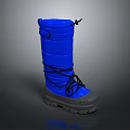 Stylish Blue High Top Boots With Black Laces And Sturdy Rubber Sole