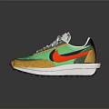 Nike Green Yellow And Orange Mesh Upper Shoes With White Laces And White Black Sole