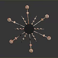 Elegant Ornate Metal Chandelier With Multiple Arms And Crystal Decorations