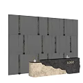 Front reception desk background wall 3d model