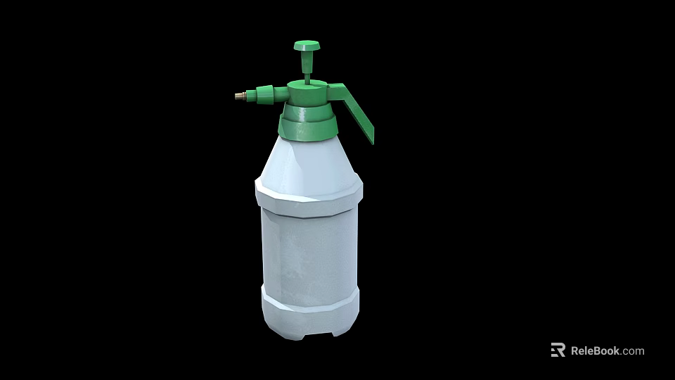 Green Top White Body Spray Bottle As Daily Household Cleaning Appliance 3d model 