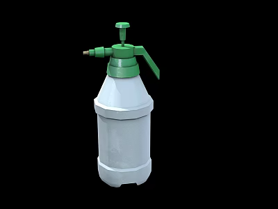 Green Top White Body Spray Bottle As Daily Household Cleaning Appliance 3d model