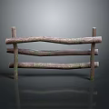 Rustic Wooden Fence With Natural Logs And Green Moss Accents Outdoor Decor