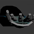 Bionic Robotic Arm Character With Metallic Structure And Blue Accents Design