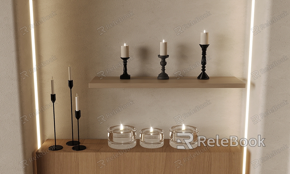 Candle Holder European Style Candlestick Lamp Glass Candle Decoration Ornaments model