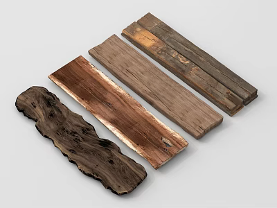 Natural Wooden Planks with Various Textures and Rustic Grains for Home Decor 3d model