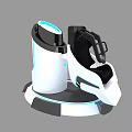 Ergonomic Modern VR Headset With Charging Dock And Blue Accent Lights 3d model
