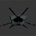 Futuristic 3D Aerospace Spacecraft Model For Cosmic Exploration With Black White Lighted Details