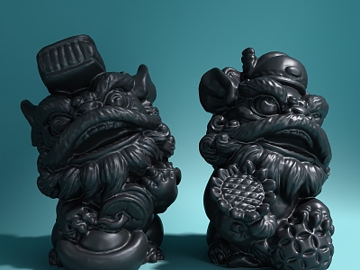 New Chinese Tea Pet Pixiu Lion Carving Ornaments 3d model