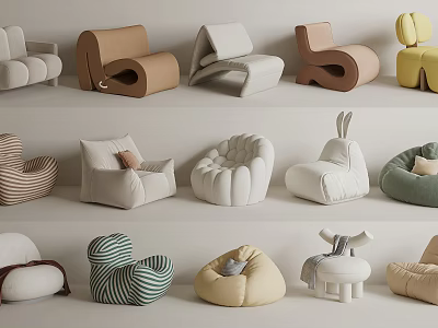 Stylish Single Seater Sofa Designs In Multiple Colors For Modern Home Interiors 3d model