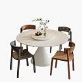 Modern Dining Table and Chair Combination Round Dining Table Dining Chair 3d model