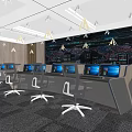 modern command center monitoring command center 3d model