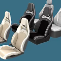 Modern Car Seats With Leather And Fabric Upholstery In Various Styles