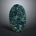 Natural Stone Decorative Object With Dark Green Black Speckled Texture And Oval Shape 3d model