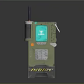 Green Doorbell With Antenna Digital Screen Keypad And Modern Industrial Design