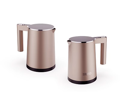 Modern Gold Electric Kettles With Silver Lids And Black Bases Daily Use Appliances 3d model