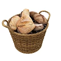 Freshly Baked Bread Loaves in Wicker Basket for Daily Breakfast Table