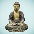 Hand Carved Stone Buddha Sculpture Seated In Meditation Pose With Serene Expression