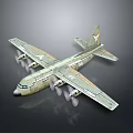 Space Themed Aircraft Model With Camouflage Paint Four Propellers And Wing Markings