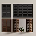 Modern medieval shutter medieval folding window sliding window 3d model