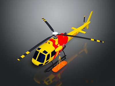 Modern Helicopter Civil Helicopter Homemade Helicopter 3d model