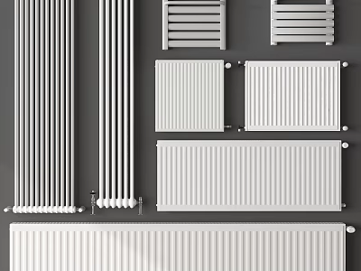 Modern Design Household Heating Radiators with Various Vertical and Horizontal Styles 3d model
