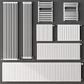 Modern Design Household Heating Radiators with Various Vertical and Horizontal Styles 3d model