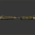 Natural Wood and Stone Decorative Logs with Moss Covered Surface and Various Colorful Shapes