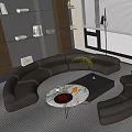 Modern Sofa Combination Leather Sofa Italian Sofa Combination 3d model